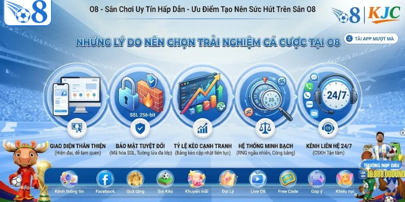 Những ưu điểm tạo nên sức hút trên sân O8