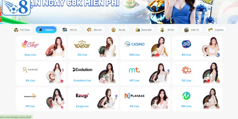 Thông tin chi tiết về sảnh casino O8 
